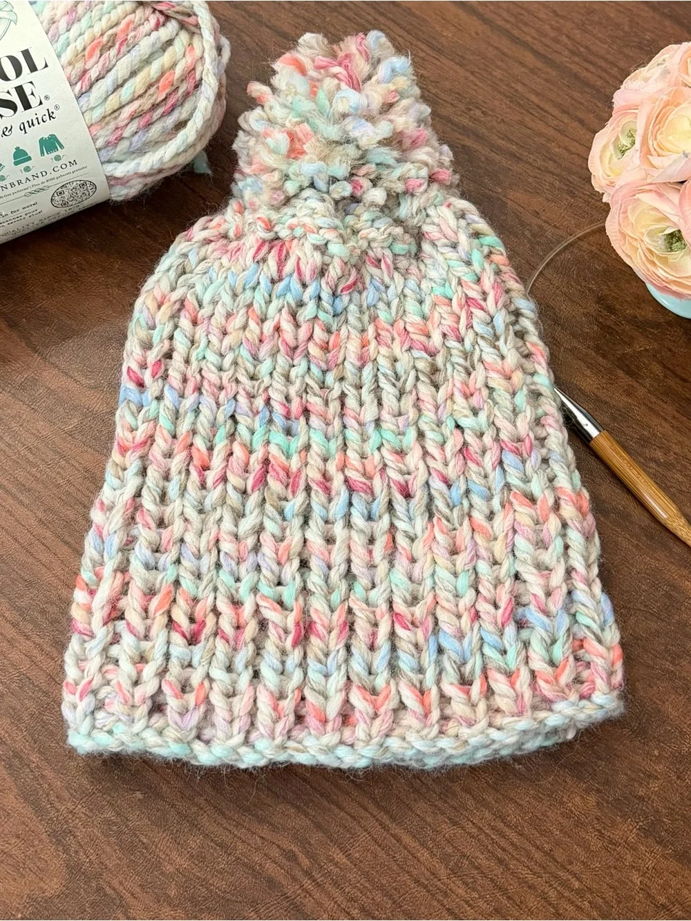 Handmade Cozy Knit Wool Blend Chunky Beanie NEW